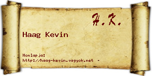 Haag Kevin névjegykártya